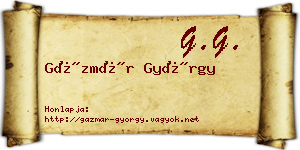 Gázmár György névjegykártya